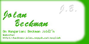 jolan beckman business card